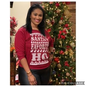 Off shoulder sweater ugly Christmas sweater